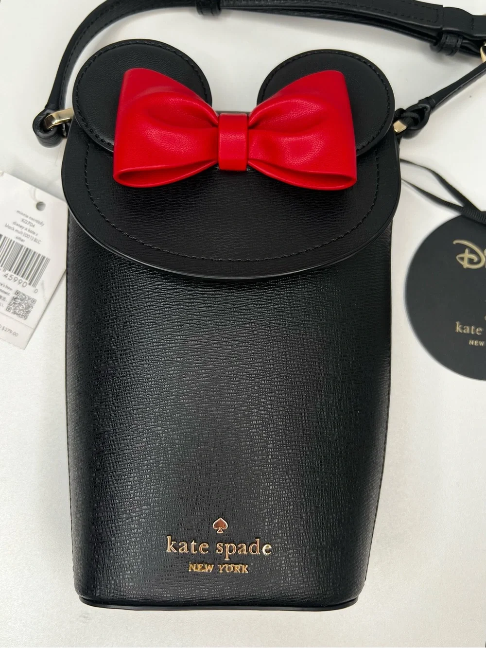 Kate Spade x Disney Minnie Mouse Bow North South 3D Crossbody NEW
